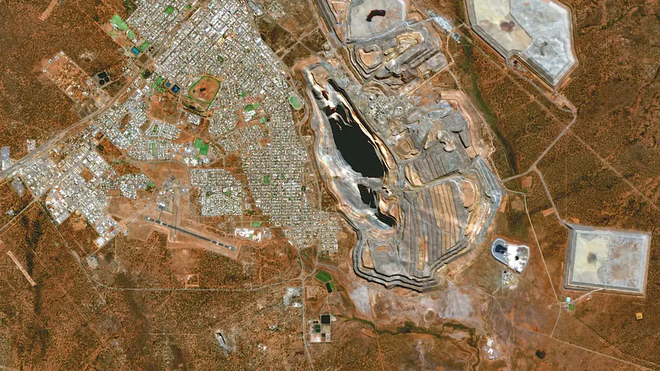 Kalgoorlie Super Pit from orbit, 25 May 2021