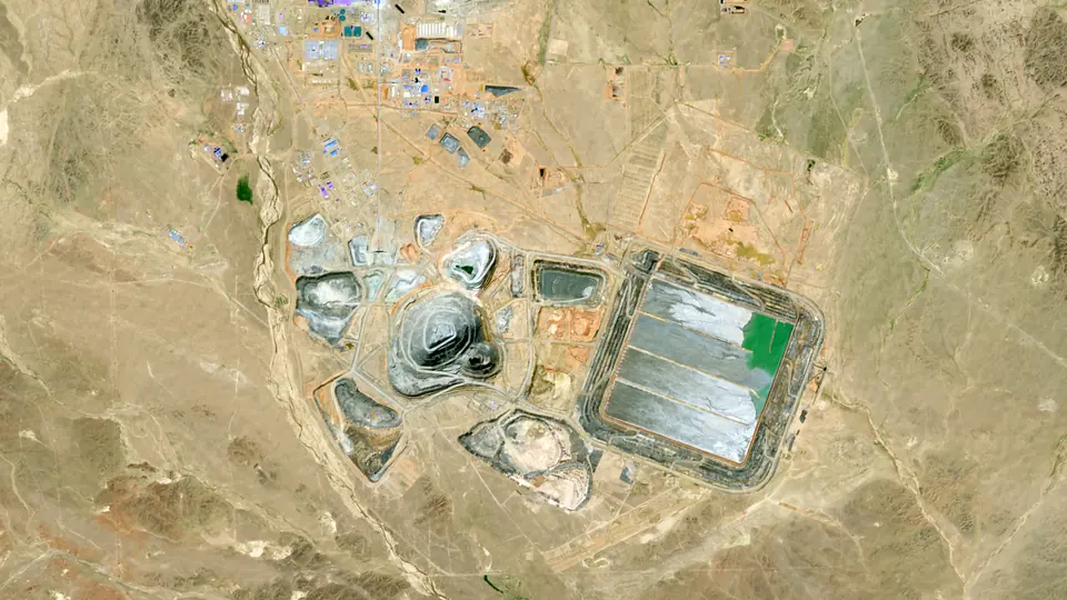 Oyu Tolgoi from orbit, 22 Aug 2021